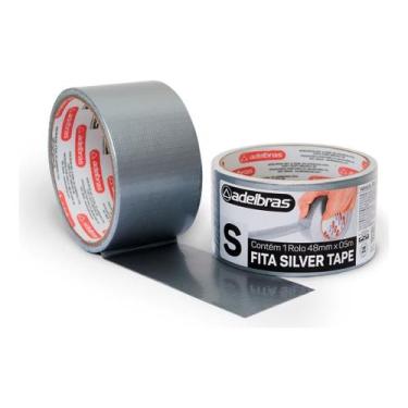 Imagem de Fita Silver Tape 48mm X 5 Metros Fixação Forte - Cinza - ADELBRAS