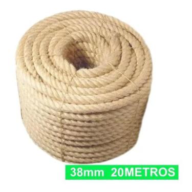 Imagem de Corda De Sisal 38mm 20 Metros Reforçada Decoração Exercício