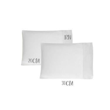 Imagem de Kit 02 Fronhas Mini 20x30cm Bebê Malha 100% Algodão Branca Arrumadinho