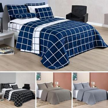 Imagem de cobre leito king size matelado dupla face micropercal 200 fios estampa