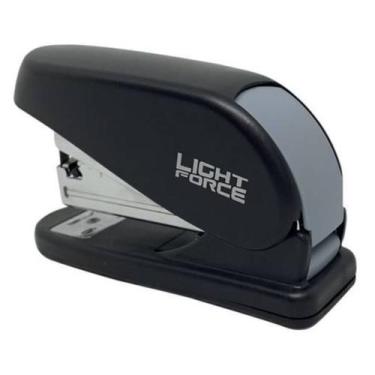 Imagem de Grampeador Médio Light Force Preto 24/6 26/6 Mola Resistente Retração 