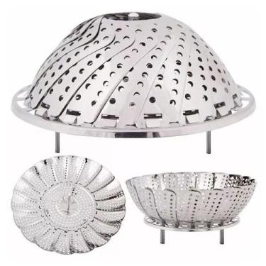 Imagem de Cesto Cozimento a Vapor Inox Cozinha Legumes na Panela - Unyhome