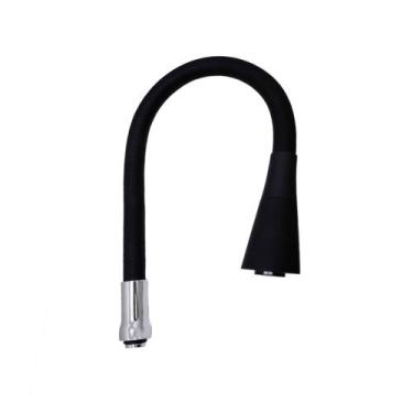 Imagem de Tubo Conic Flexível Torneira Gourmet Preto Com Arejador Duplo Jato 3/4