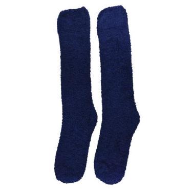 Imagem de Meia Pelúcia Masculino 3/4 Cano Alto Longa Inverno Adulto Grande Lisa 