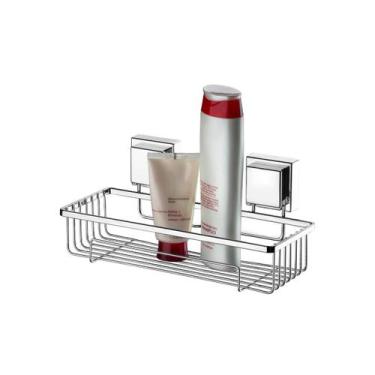 Imagem de Prateleira banheiro suporte shampoo ventosa cromado future 8050