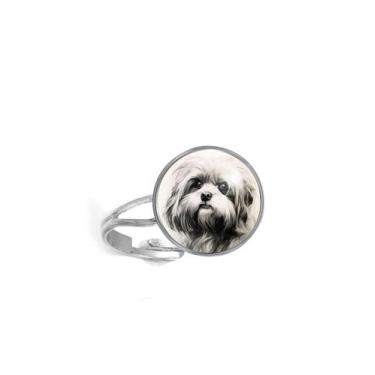 Imagem de Anel Lhasa Apso Arte em Rascunho Raça Unissex e Ajustável - RECANTO AS