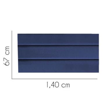 Imagem de Painel Estofada Turim 140 cm Casal Quarto para Cama Box Suede Azul Mar