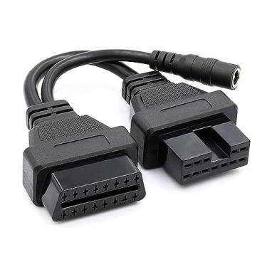 Imagem de E-Car Connection Cabo adaptador de diagnóstico OBD de 12 pinos para 16 pinos OBD2 para carros Mitsubishi e Hyundai