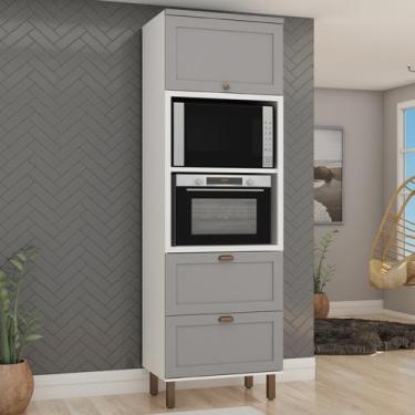 Imagem de Torre para 2 Fornos 2 Portas 1 Gaveta 100% Mdf Iluminata - Genialflex