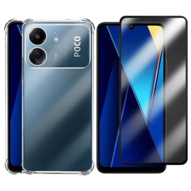 Imagem de COMBO Película Privacidade 3D + Capa Anti-Impacto Para Poco C65 (Tela 6.74")