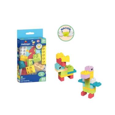 Imagem de Brinquedo Infantil Blocos de Montar Macio Soft 20 Peças Xalingo - 6843
