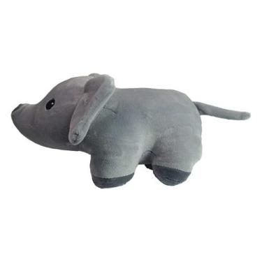 Imagem de Elefante De Pelúcia Cinza Olho Bordado 24Cms - Fizzy