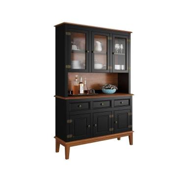 Imagem de Arca E Oratório 6 Portas E 3 Gavetas - Madeira Maciça - Preto