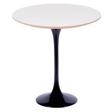 Imagem de Mesa Saarinen Lateral Fórmica Branca 42cm - Base Preta