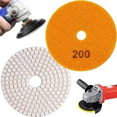 Imagem de 1 X Lixa Discos Grão 4 Pol.100mm Diamantada Liso Polir Lixadeira Grani