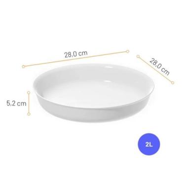 Imagem de Assadeira Marinex Redonda Branca Opaline 2 Litros - Nadir Figueiredo 