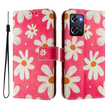 Imagem de Capa carteira para Oppo Reno 9A, 3 compartimentos para cartão, 1 compartimento para dinheiro, capa flip de couro PU com padrão fofo, capa com fivela magnética à prova de choque, compatível com sem fio