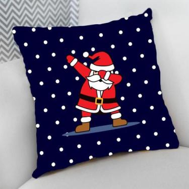 Imagem de Almofada Decorativa 40x40 Cheia p/ Natal Papai Noel Alegre Feliz - Del