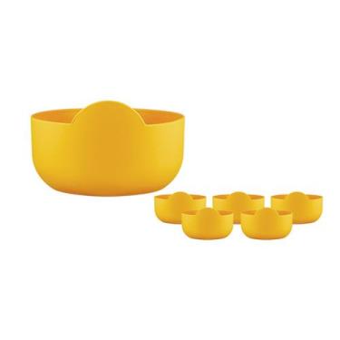 Imagem de Kit 6 Super Bowl Amarelo 475Ml Plástico Premium - Bb Store