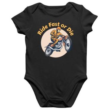 Imagem de Body Bebê Algodão Ride Fast Or Die - Foca na Moda, Preto, G