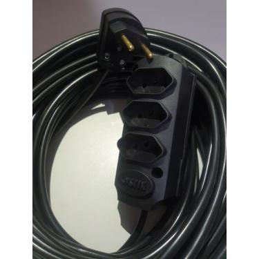 Imagem de Extensão Elétrica P/ Computador/notebook 5 Metros 3 Tomadas fio reforç