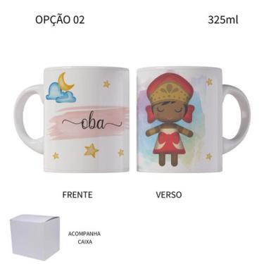 Imagem de Caneca 325ml Orixás Candomblé Umbanda Obá - LARANJA E MIMOS