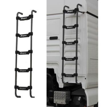 Imagem de Escada MAN TGX Traseira Preta 1660mm 5 Degraus - Bepo