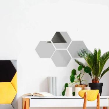 Imagem de Espelho Decorativo Acrílico Grande 22x26cm 4 Pcs Quarto Sala - De Cora