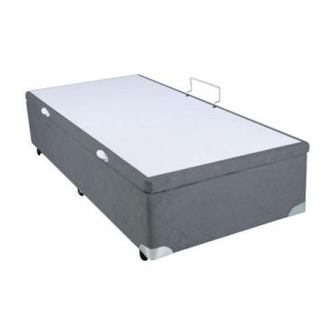 Imagem de Cama Box Baú Solteiro Suede 78X188cm - Genki Kenko Colchões, CINZACHUM