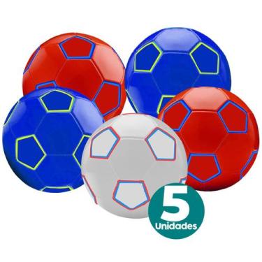 Imagem de Kit com 5 Bolas de PVC para Jogar Futebol com 22cm Semi Profissional C
