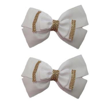 Imagem de Laço Para Cabelo Adulto Elegante De Luxo 2 UNIDADES - POP, Branco