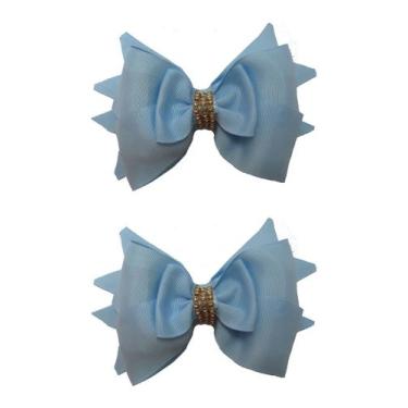 Imagem de Laço Para Cabelo Adulto Elegante De Luxo 2 UNIDADES - POP, Azul Claro