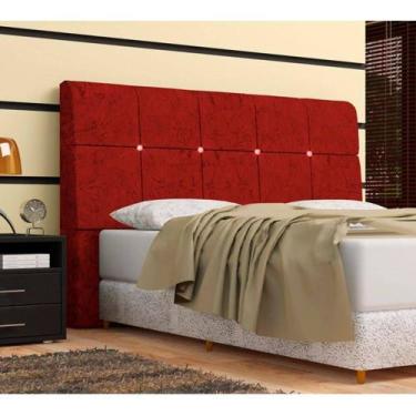 Imagem de Cabeceira Pietra Casal Queen 160 Cm Com Baú Interno Suede Vermelho - D