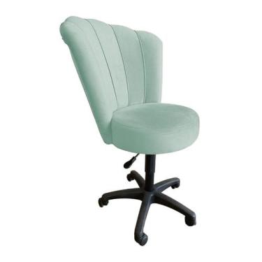 Imagem de Cadeira Giratória Mocho para Escritório Tecido Veludo Várias Cores - E