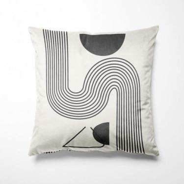 Imagem de Almofada Natural Estampada Vega 40x40cm Preto Cinza - FASTLAR