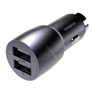 Imagem de Carregador Veicular Turbo Rápido 2 Entradas USB 2.4A Viribus Homologaç