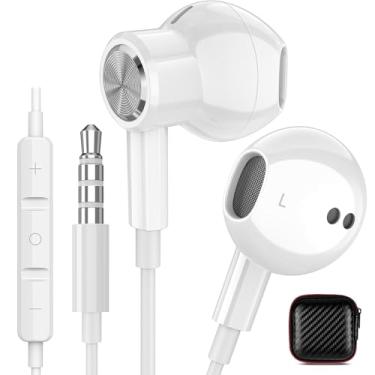 Imagem de Fones de ouvido com fio, conector de 3,5 mm para MP3 Player MP4, avião, escola, estudantes, fones de ouvido com fio, controle de volume, isolamento de ruído, fones de ouvido para iPhone 6 6s, iPad,