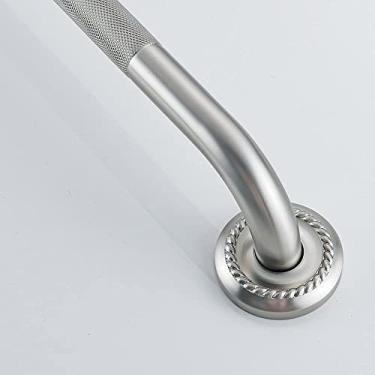 Imagem de Barra de apoio IMPEU antiderrapante para chuveiro, de 61 cm, elegante, trilho de mão resistente texturizado para vaso sanitário e banheiro, acabamento em níquel escovado, multifuncional