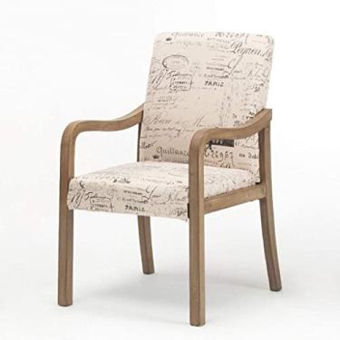 Imagem de Cadeiras de jantar cadeiras de jantar de madeira/cadeiras laterais com braço, tecido contemporâneo, estofada, lazer, recepção, alfabeto