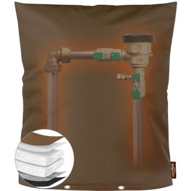 Imagem de Angooni Tampa de prevenção de refluxo atualizada, folha de alumínio (-15.0 °C) - 35.5 cm L x 45.7 cm A Industrial 600D Winter Sprinkler Valve Covers for Outside, Anti-UV Winter-Freeze Water Well Pump