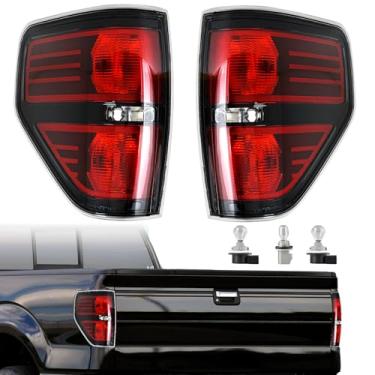 Imagem de Tektend Conjunto de luz traseira de freio da lâmpada traseira compatível com Ford F150 F-150 2009-2014 lanterna traseira com lâmpadas e arnês de substituição original, lado do passageiro e do