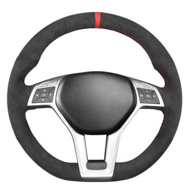 Imagem de MEWANT Capa de volante de carro costurada à mão para Mercedes-Benz C-Class W204 / E-Class W212 / CLS-Class C218 / GLA 45 AMG X156 / SL-Class R231 / SLK-Class R172 2012-2016