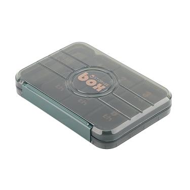 Imagem de Medicina Portátil Plástico Transparente Diário Caixa de Armazenamento Caixa de Armazenamento para Suplementos de Vitaminas de Óleo de Peixe 2 Compartimentos Verde Isso Vem