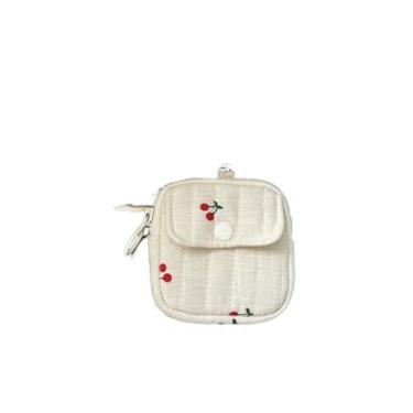 Imagem de Mini bolsa cereja pequena bolsa de moedas, mini bolsa de armazenamento com zíper, mini bolsa de maquiagem, bolsa de batom, capa para fone de ouvido, bolsa para fones de ouvido com chaveiro, Bonito