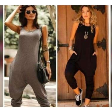 Imagem de Macacão  regata com bolso e regulagem nas costas - MK MODAS, Preto, M