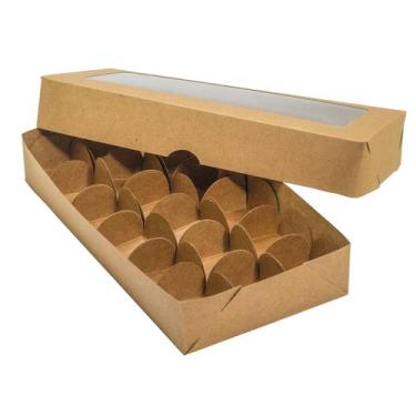 Imagem de 1000 Caixa Para 18 Brigadeiro Visor Bombons Brigadeiro Trufa - Gráfica