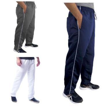 Imagem de Kit 3 Calças Masculina Fitness Em Tactel Com 03 Bolsos - C&C, Cinza, B