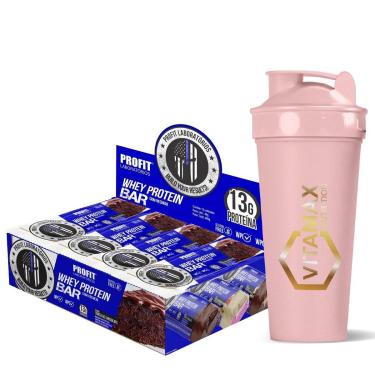 Imagem de Kit Whey Protein Bar Torta de Morango + Coqueteleira Perolada-Unissex