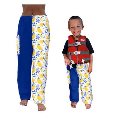 Imagem de Paradise Towelwear Calças de toalha para nadadores – Limões – Calças de algodão felpudo – Saída de praia – Roupa de resort – Roupa de natação