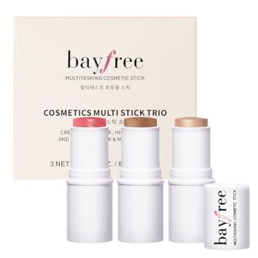 Imagem de bayfree Conjunto De 3 Bastões De Contorno Em Creme De Maquiagem, Bastão Iluminador E Bastão Bronzeador E Bastão De Blush, Longa Duração, Contorno Facial Natural, Acabamento Úmido E Fosco, Trio Multi